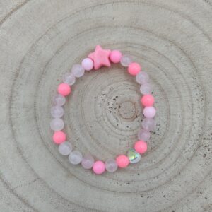 Bracelet enfant en quartz rose